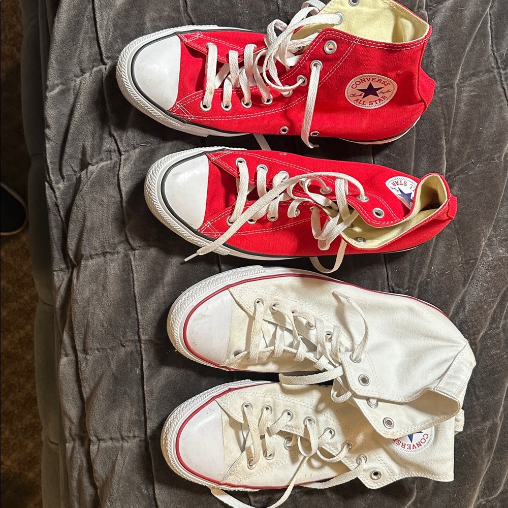 Converse Vibrant Red and White Sneakers unisex
